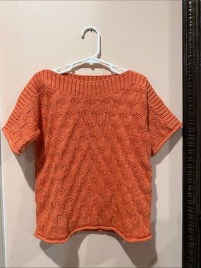 Misha And Puff Coral Knit Short-Sleeve Sweater